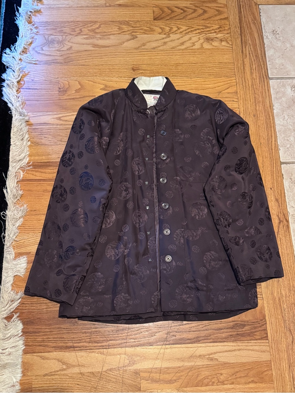Authentic Vintage Chinese Quilted Button-Front Puffer Jacket